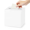 Elegant White & Black Wedding Card Box with Greeting Cards