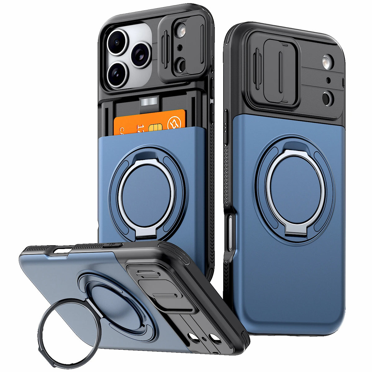 Premium Leather Wallet Case with Card Slots & Kickstand for iPhone