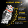 Red LED Brake Light Bulbs with Strobe Function – 1200 Lumens, Plug-and-Play