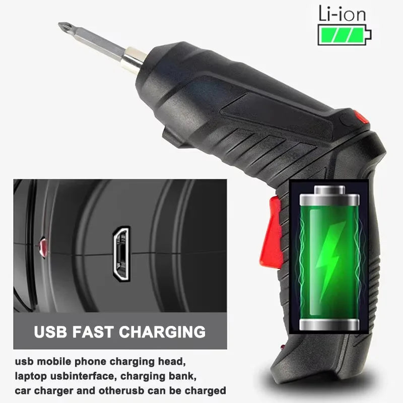 Cordless Electric Screwdriver Set for DIY and Repair
