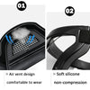 Close-up view of a black protective face mask featuring an air vent design and soft silicone non-compression seal.