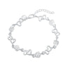 Pulsera de Cadena Corazón y Flor en Plata de Ley