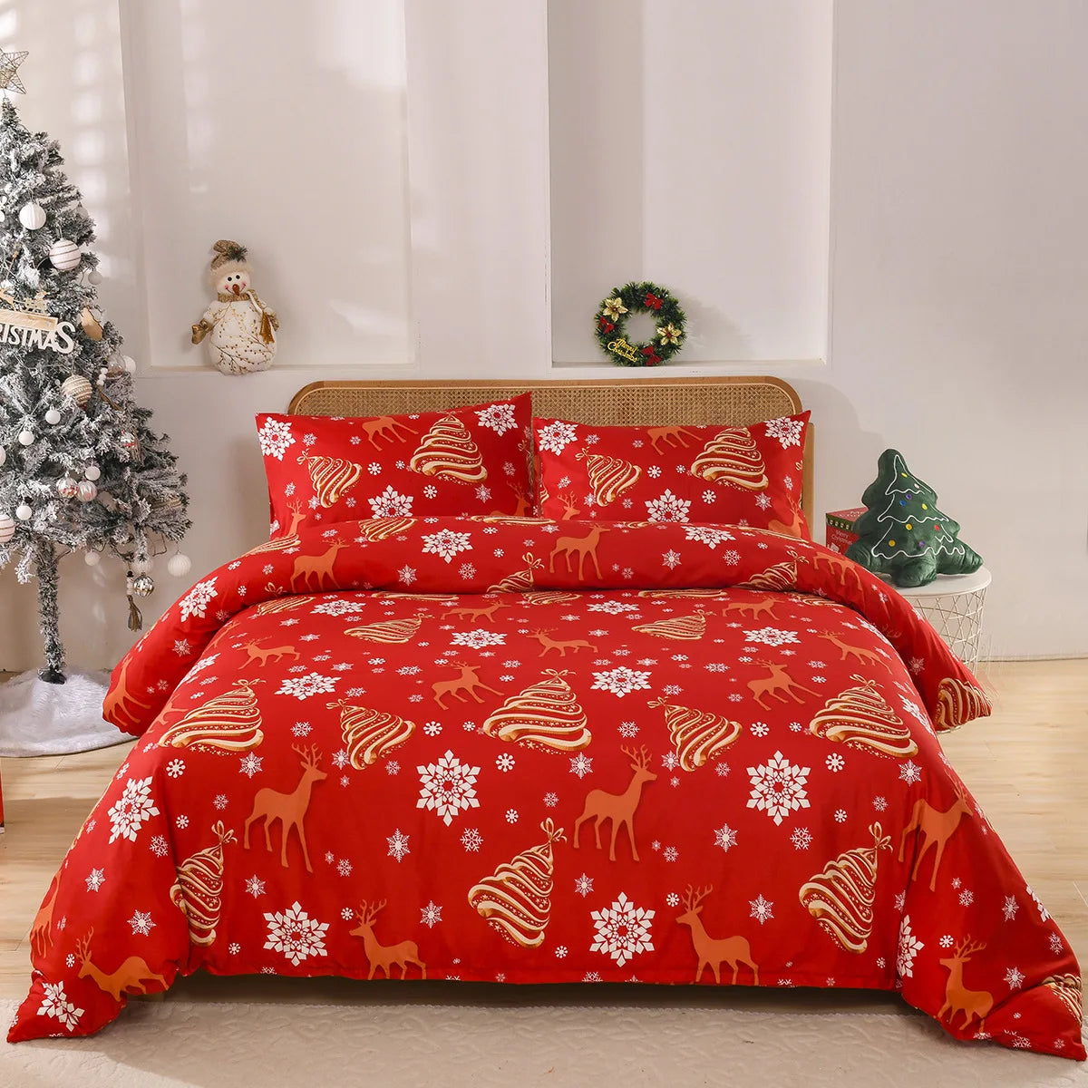 Festive Christmas Duvet Cover Set with Pillowcases