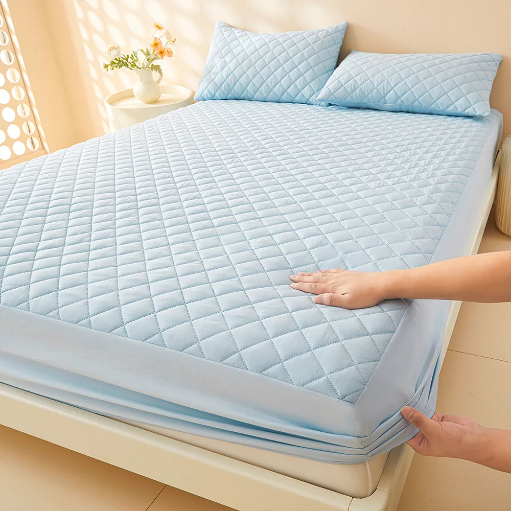 Quilted Waterproof Mattress Protector Fitted Sheet
