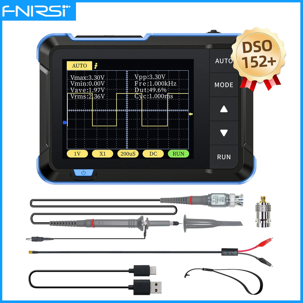 Handheld Digital Oscilloscope with Built-in Signal Generator