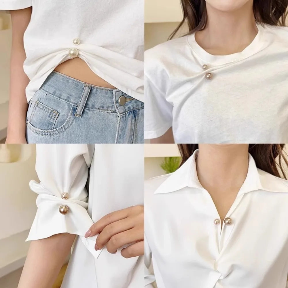 Pearl Brooch Pin Set – Versatile Double-Head Clips for Style and Function