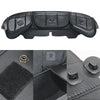 Black PU leather motorcycle windshield storage bag with multiple compartments and closures