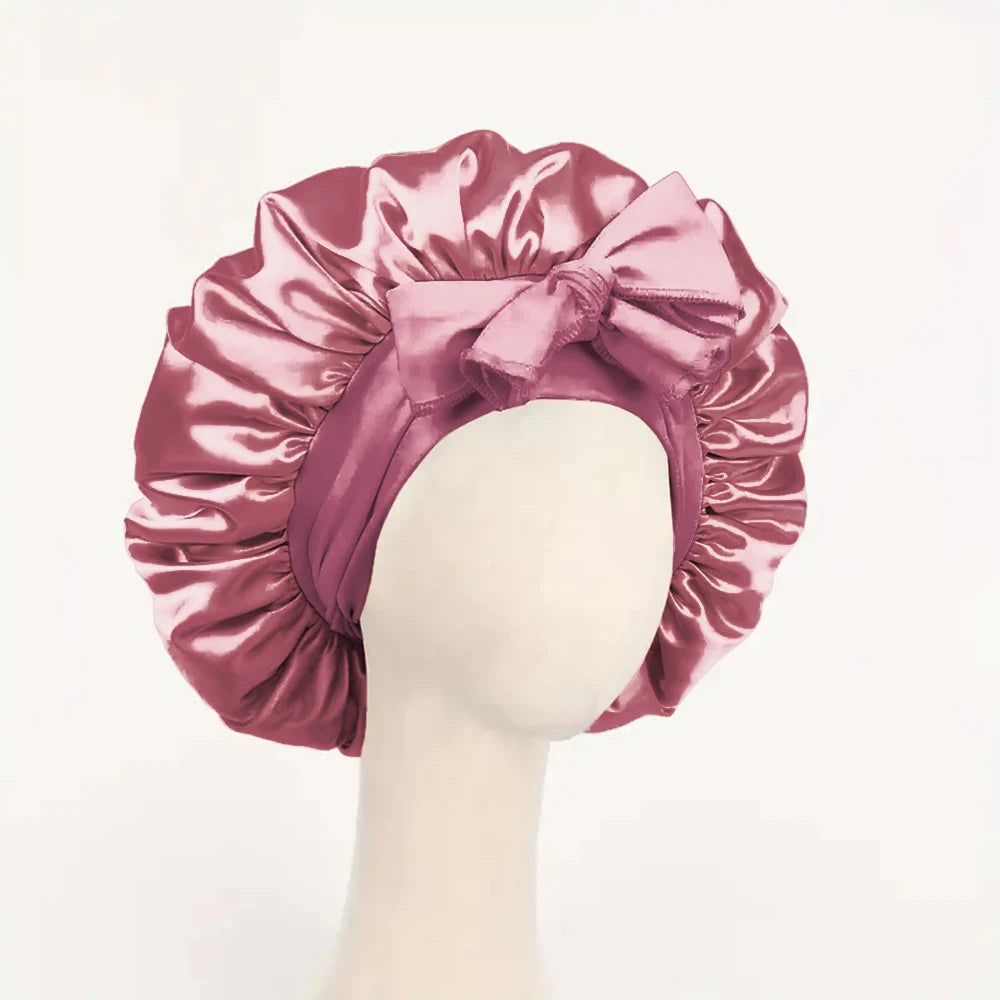 Adjustable Satin Sleep Bonnet with Tie Band