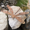 Rust-Colored Metal Dragonfly Garden Statue