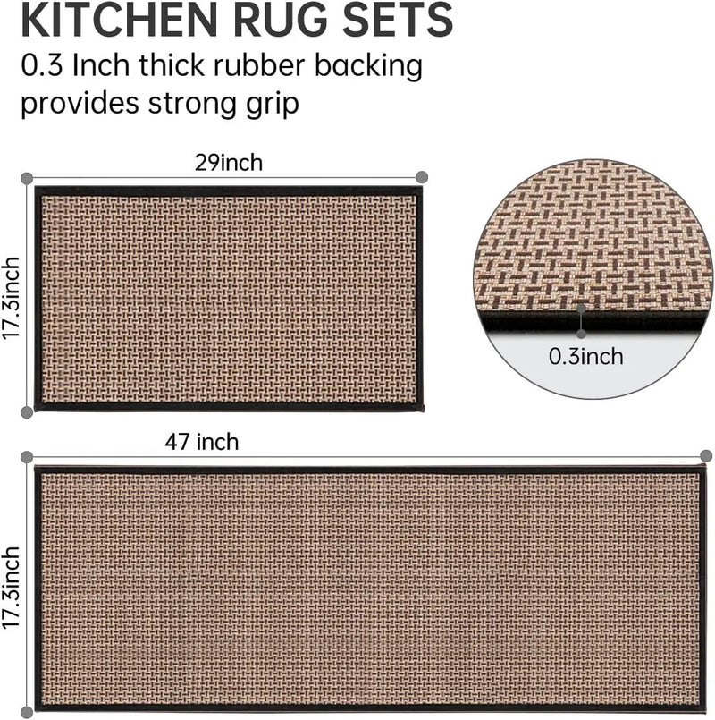 Absorbent Kitchen Runner Mat with Non-Slip Rubber Backing