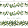 Artificial Eucalyptus Garland with White Roses