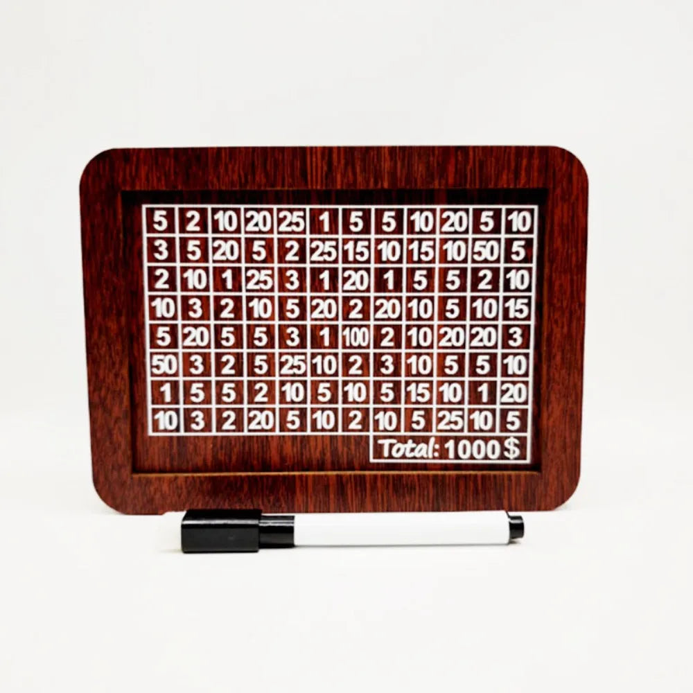 Wooden Money Saving Box with Goal Tracker