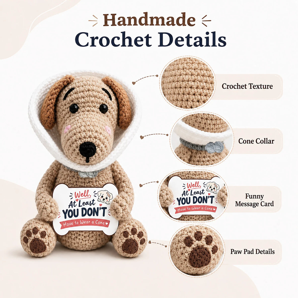 Handmade Crochet Amigurumi Doll with Love and Encouragement