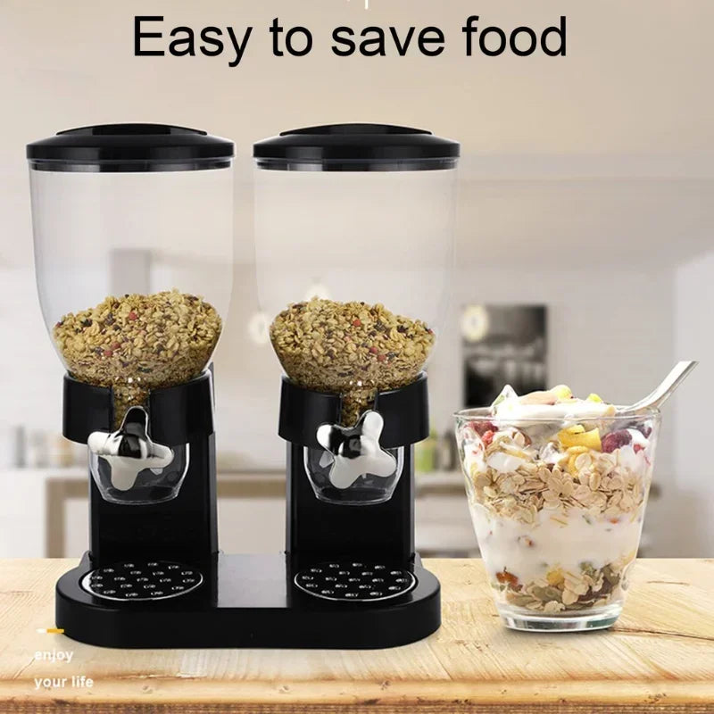Dual-Control Dry Food Dispenser with Airtight Seal