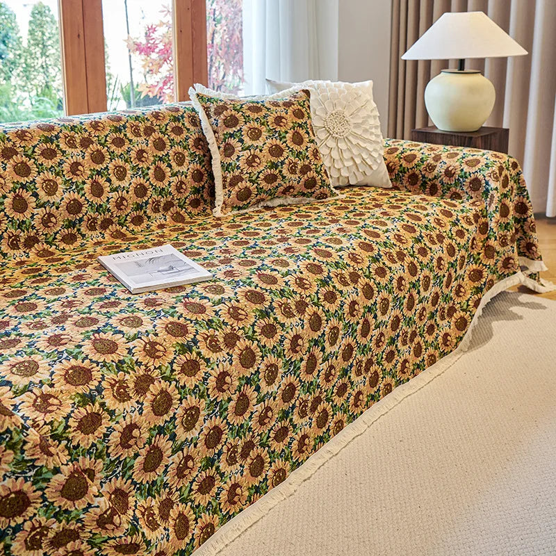 Boho Retro Cotton-Linen Sofa Cover