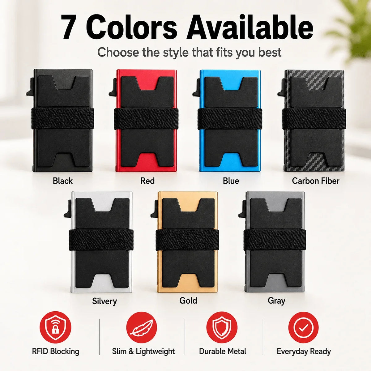 Slim RFID Blocking Aluminum Card Holder Wallet