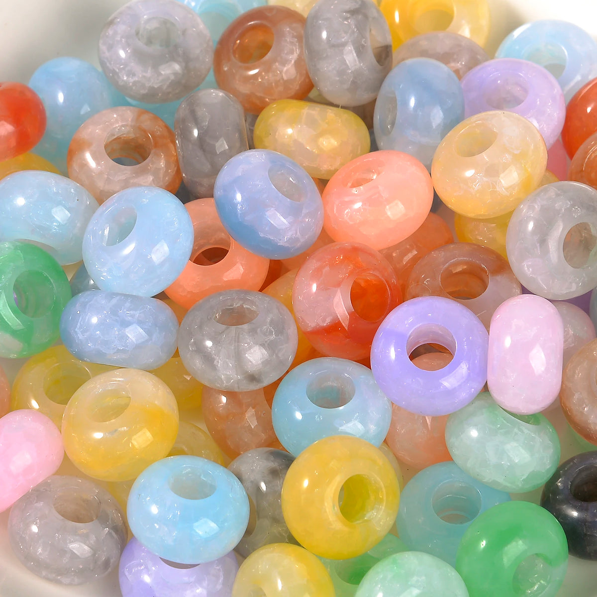 Mixed Rainbow Resin Spacer Beads for Jewelry Making