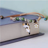 Enamel Cat & Flower Charm Bracelet
