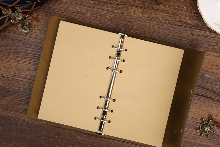 Vintage PU Leather Spiral Journal – Traveler's Notebook with Anchor Design
