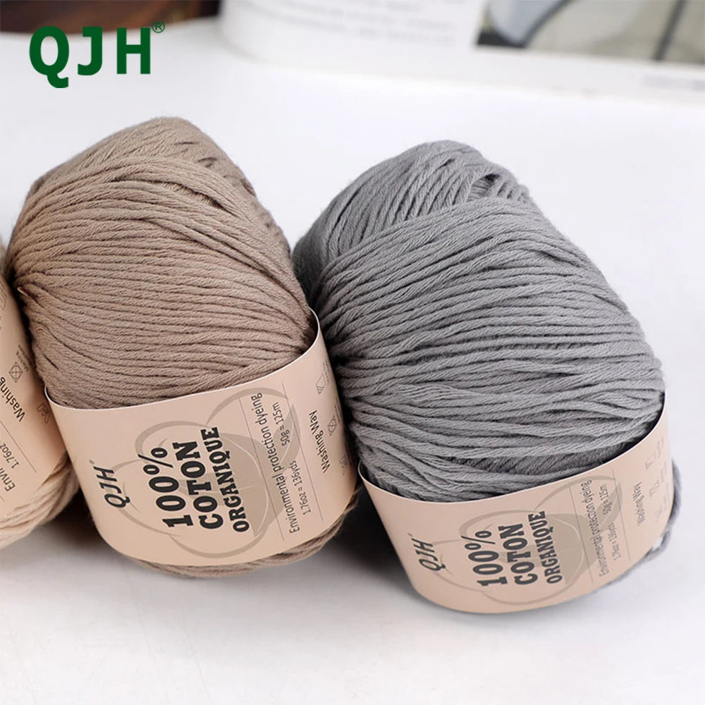 100% Organic Cotton Yarn for Knitting and Crocheting (2-Pack)