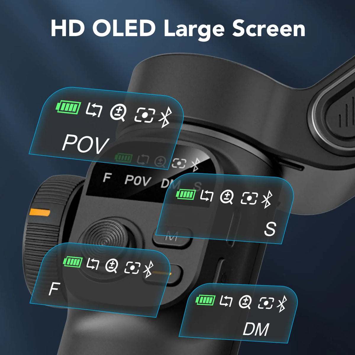 3-Axis Smartphone Gimbal Stabilizer with Built-in Extension Pole and LED Display