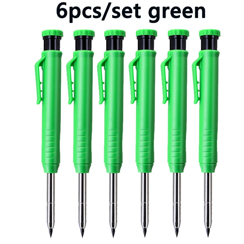 Professional Carpenter Pencils with Built-in Sharpener (Set of 6)