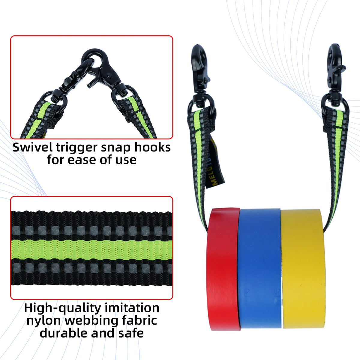 Durable Electrical Tape Holder with Snap Hook for Tool Belts and Pouches