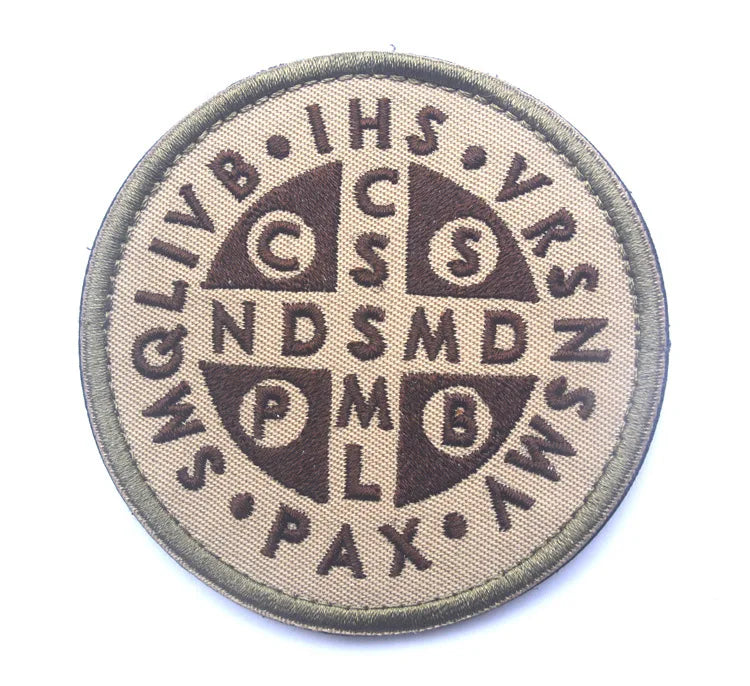 Knights Templar Cross Patch with Hook and Loop Backing
