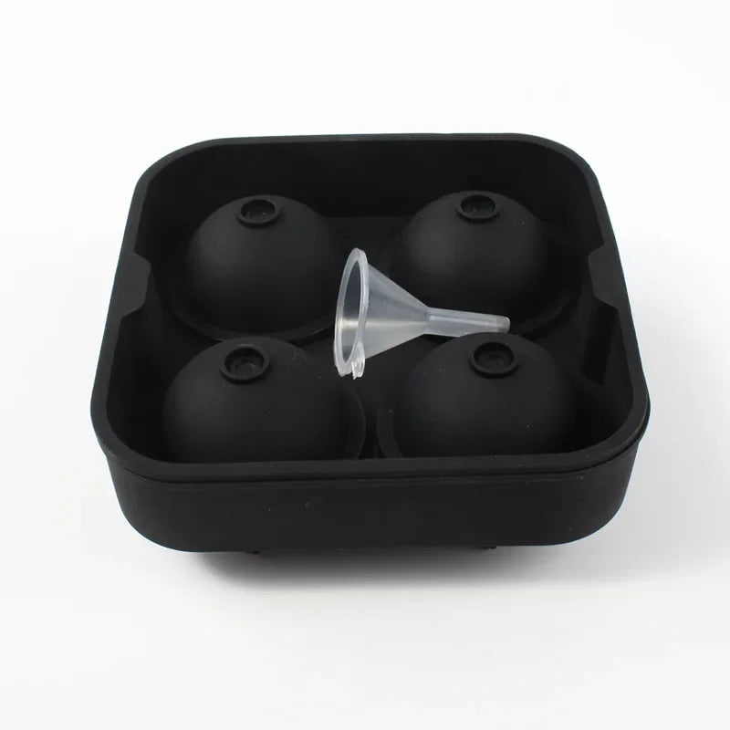 Silicone Ice Ball Maker - Large 3D Sphere & Cube Ice Mold