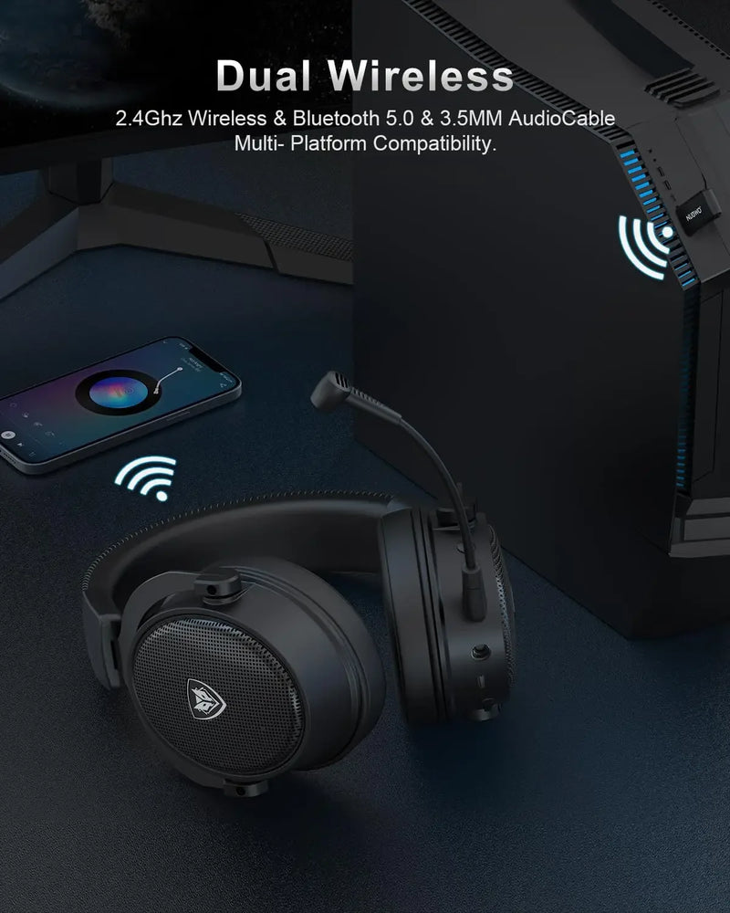 Wireless Gaming Headset with 2.4GHz & Bluetooth
