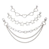 Silver multi-layer chain strap featuring heart and star pendant charms
