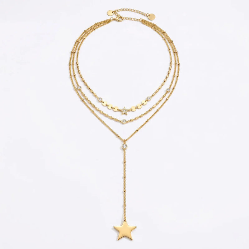 Triple-Layer Y-Chain Necklace