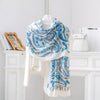 Large Color-Block Cotton-Linen Feel Scarf & Shawl