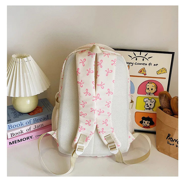 Korean Fashion Bow Print Backpack
