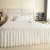 Quilted Solid Color Bed Skirt with Pleated Ruffle