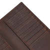 Vintage Leather Bifold Wallet with Metal Chain