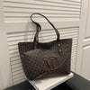 Geometric Print Tote Bag with Matching Coin Purse