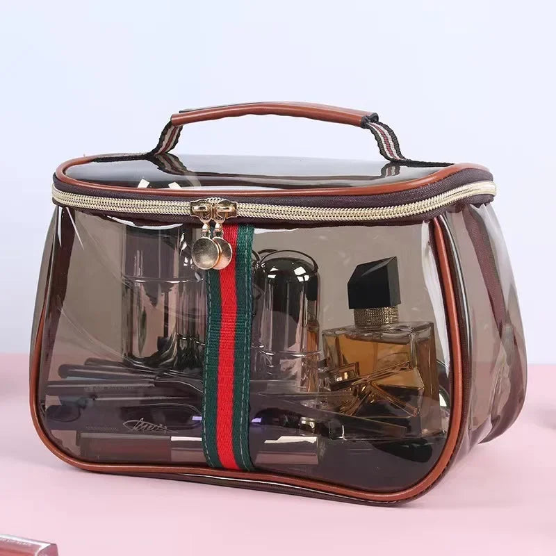 Clear Waterproof PVC Cosmetic Bag with Handle