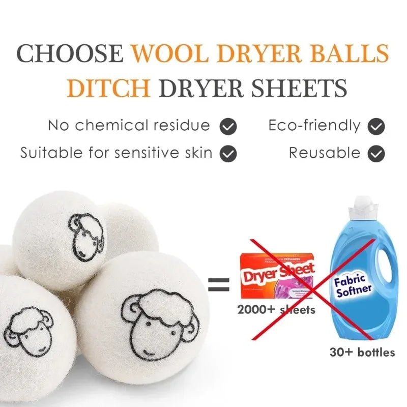 Eco-Friendly Wool Dryer Balls for Soft, Static-Free Laundry