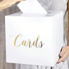 Elegant White & Black Wedding Card Box with Greeting Cards