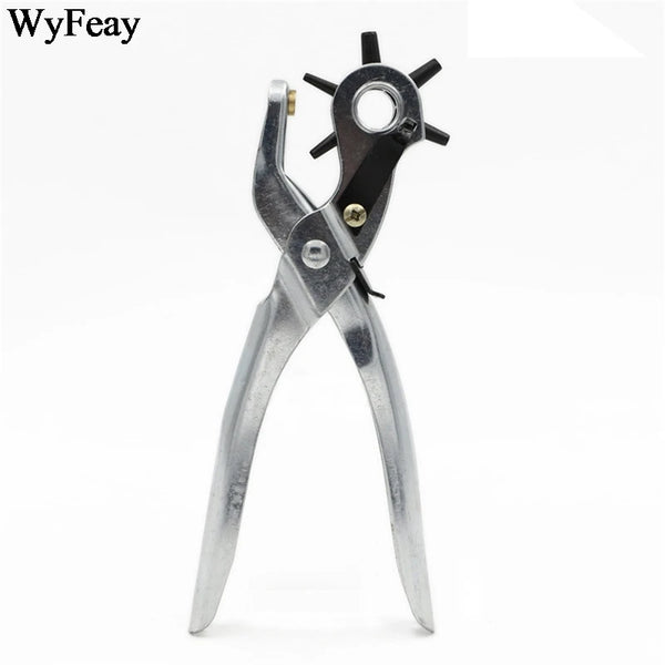 Heavy-Duty Leather Hole Punch Tool with 6 Interchangeable Sizes