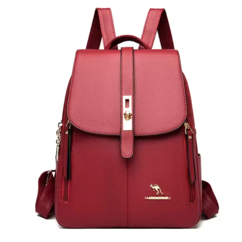 Vintage Leather Women's Backpack with Spacious Interior