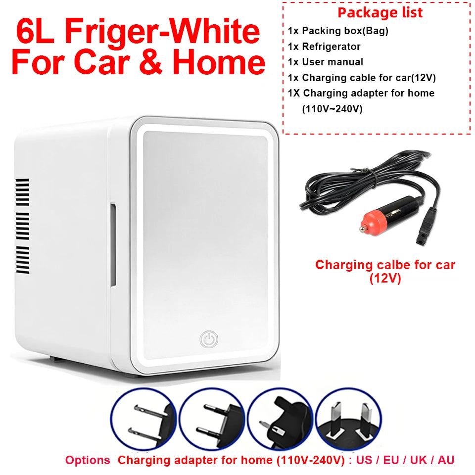 Mini Réfrigérateur Portable LED pour Voiture et Maison