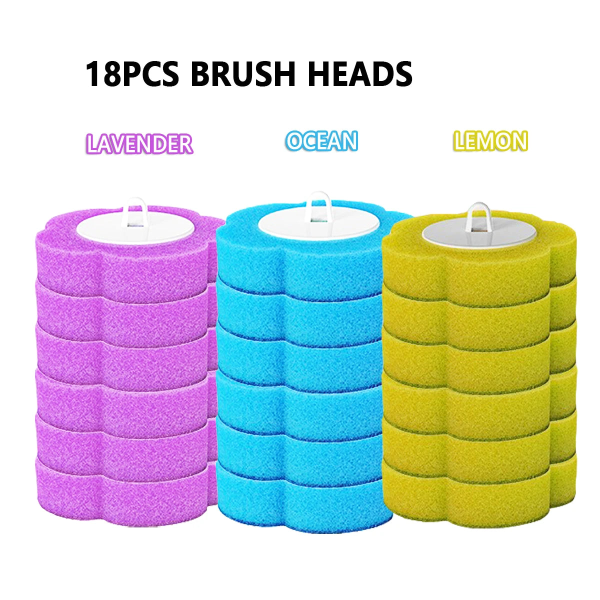 Disposable Toilet Brush Heads with Fresh Scents (3-Pack)