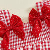 Strawberry Embroidered Plaid Tank Top and Shorts Set for Toddler Girls