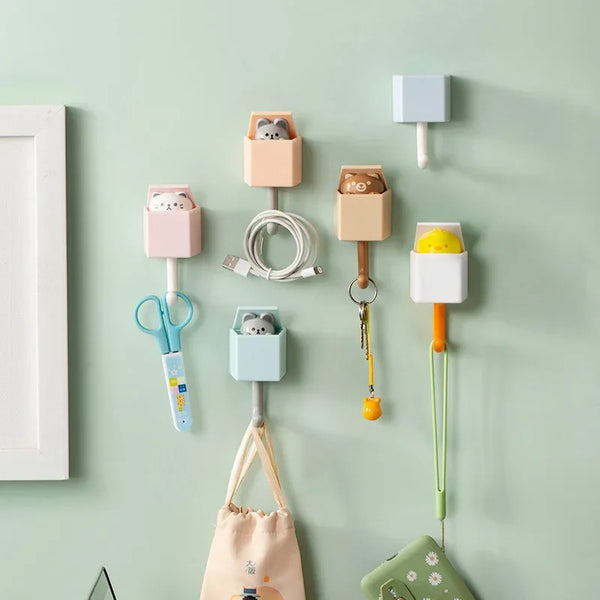 Cute Cartoon Cat Wall Hooks - Self-Adhesive