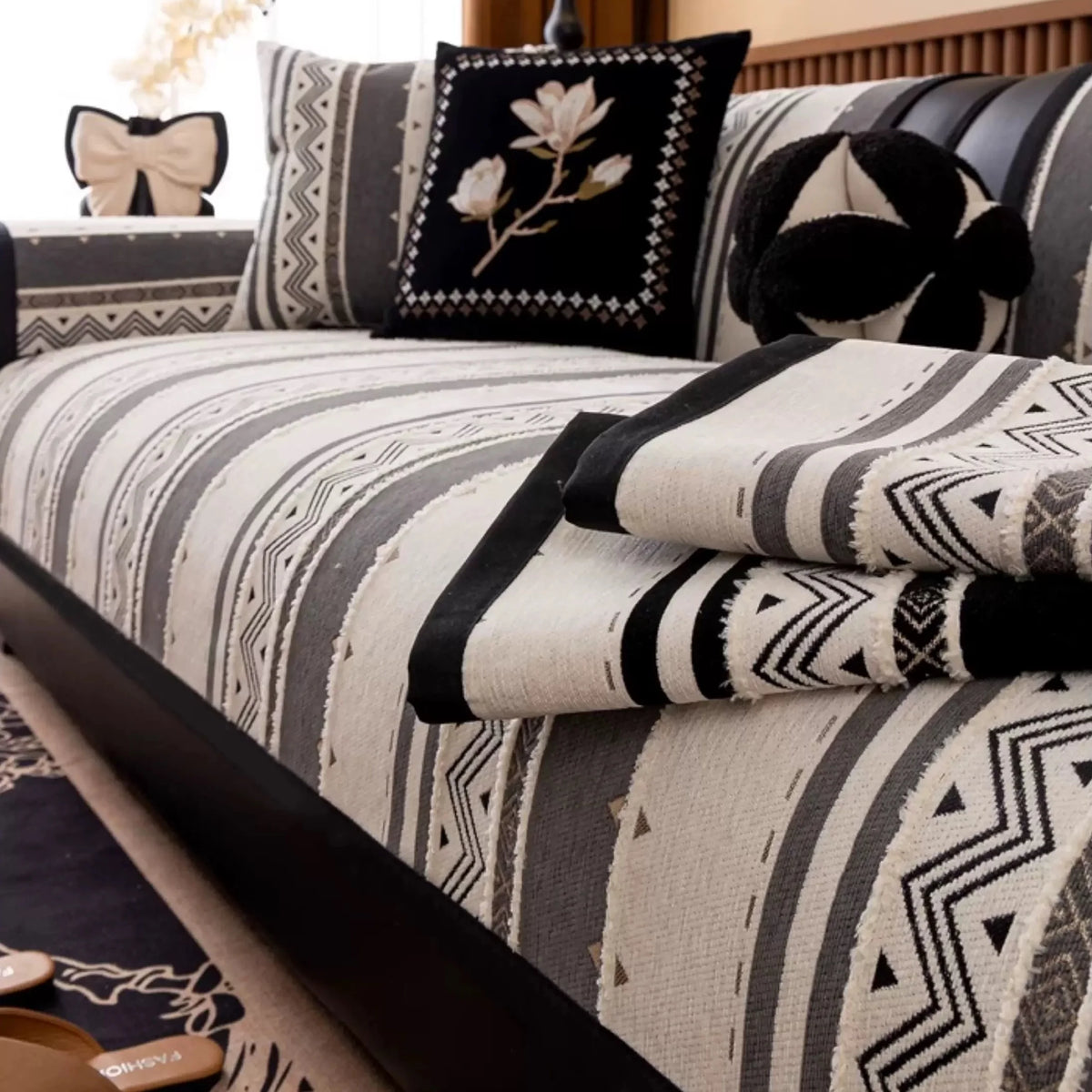 Bohemian Chenille Non-Slip Sofa Cushion Cover