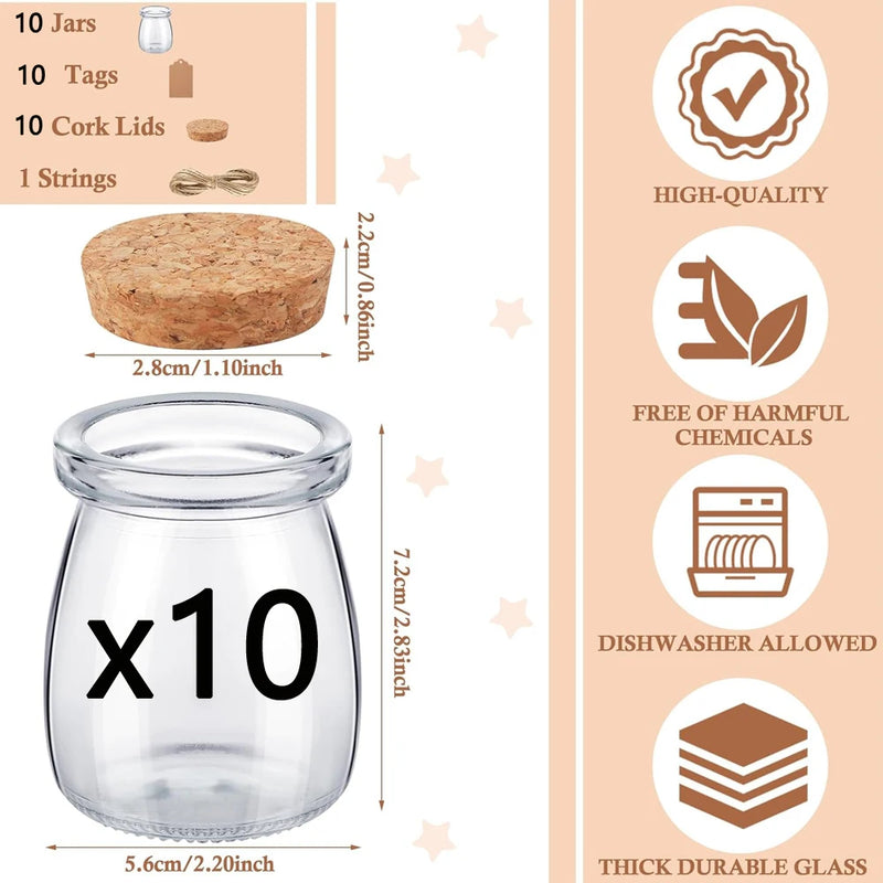Mini-Glas-Dosen mit Korkdeckel