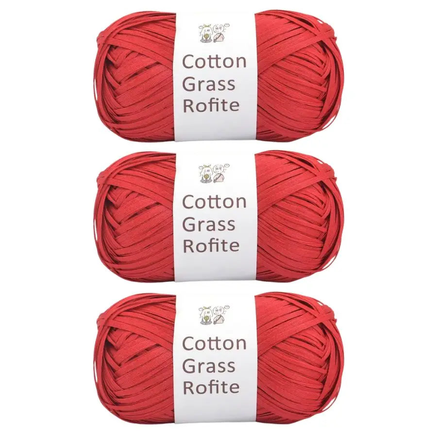Natural Cotton Raffia Yarn – 3 Ball Set for Crochet, Knitting & Crafting