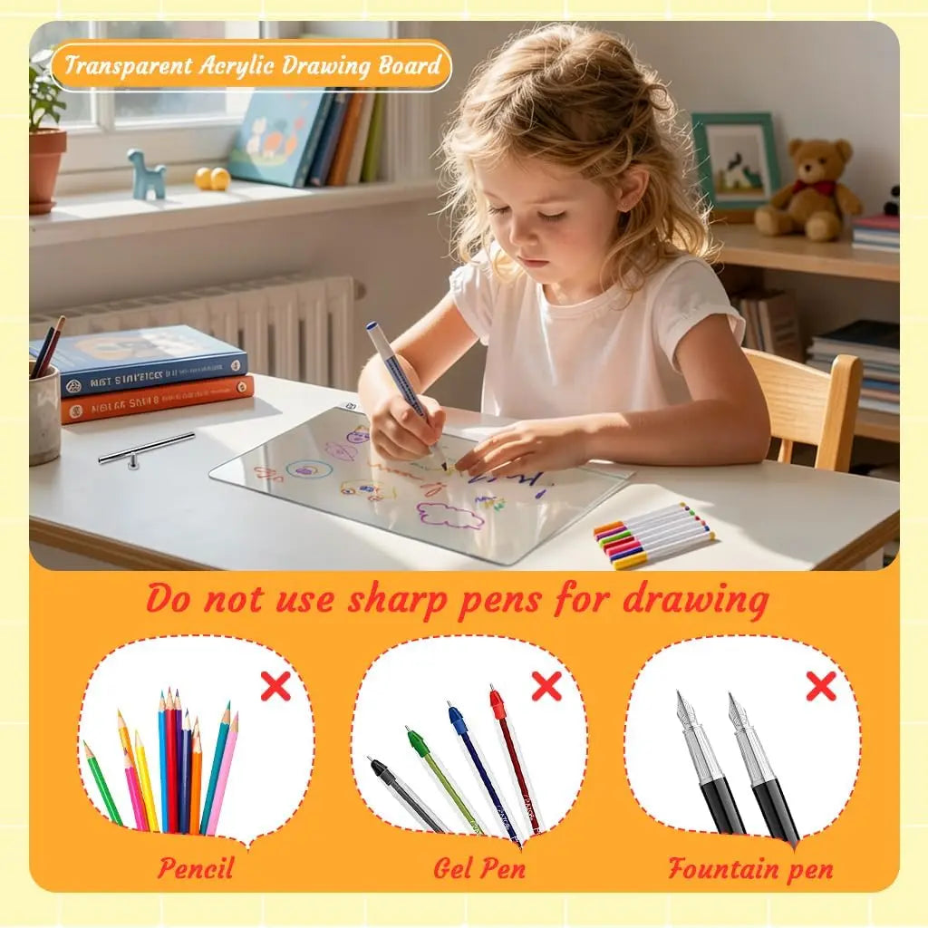 Glow Art LED Drawing Board with 7 Colors and 3 Light Modes